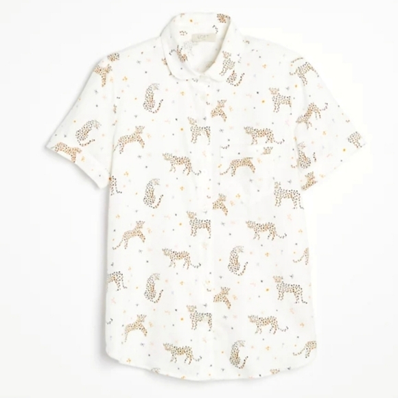 LOFT Sleep Cheetah PJ Top S NWT - Picture 1 of 8